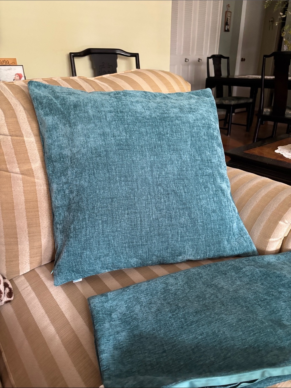 3 Teal Decorative Throw Pillow Covers - Home Accents